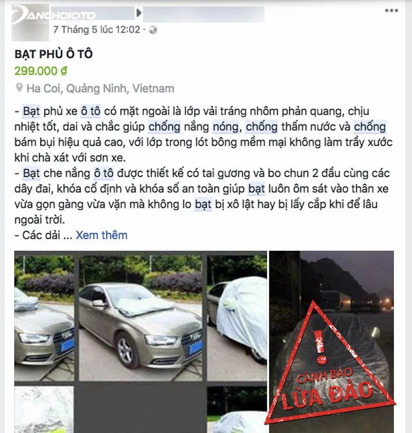 Một trang cá nhân bán bạt chống nóng ô tô giá rẻ