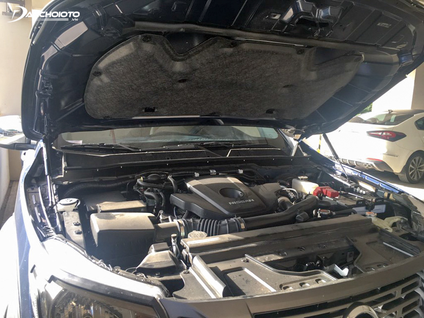 Check under the hood of the car to determine the condition of the engine