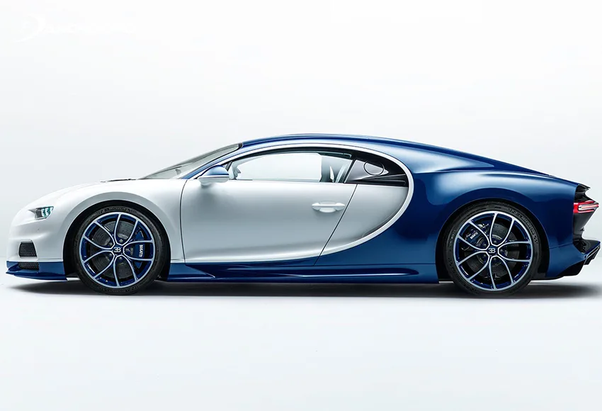 Thân xe Bugatti Chiron ấn tượng với vòng cung đẹp mắt