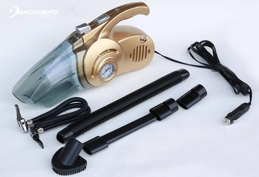 4-in-1 car vacuum cleaner has up to 4 features including: vacuum cleaner, car tire pump, tire pressure gauge, rescue flashlight