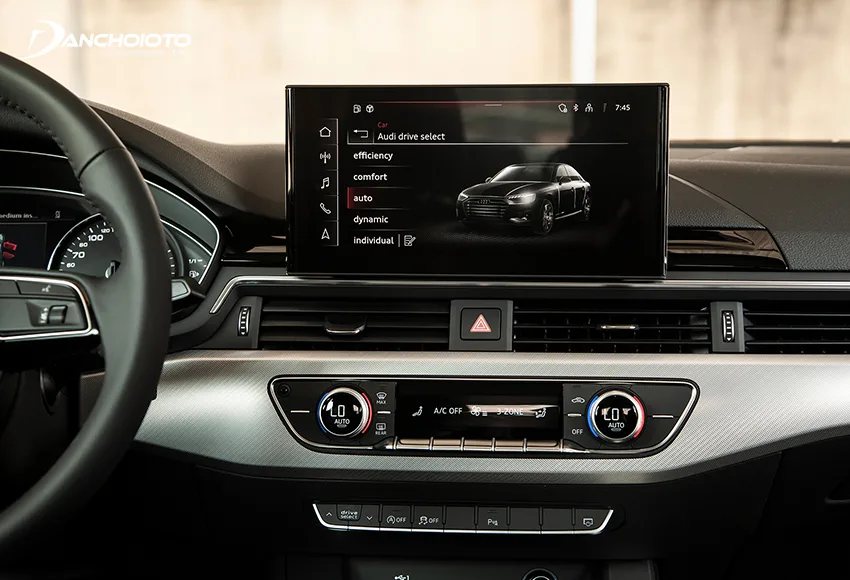 Audi A4 2024 có sự nâng cấp mới sử dụng màn hình cảm ứng trung tâm cỡ lớn 10,1 inch đi cùng hệ thống MMI mới