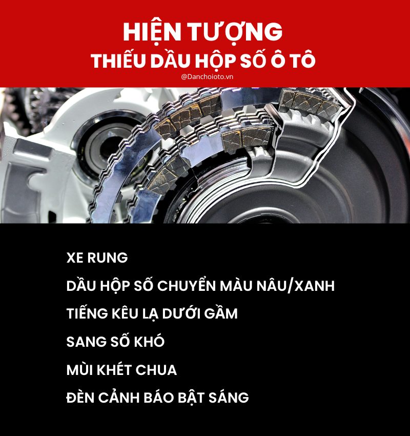 Hiện tượng thiếu dầu hộp số ô tô 