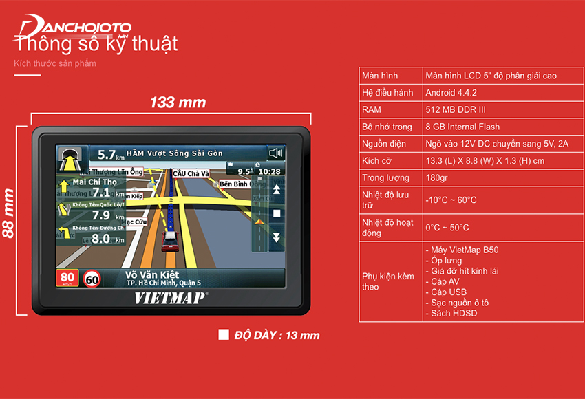 Khi mua thiết bị dẫn đường trên ô tô nên chú ý đến các thông số kỹ thuật của thiết bị