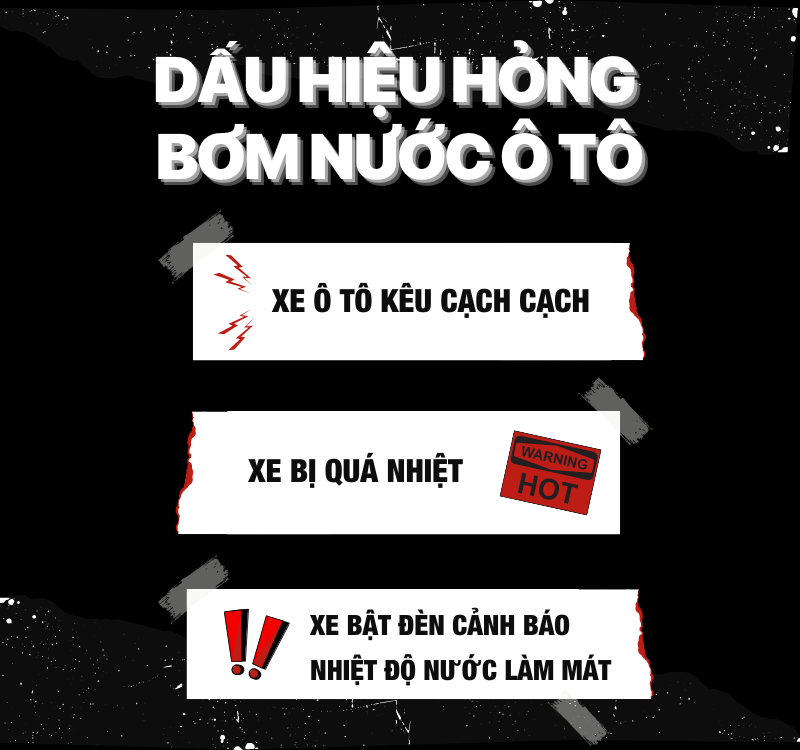 Dấu hiệu hỏng bơm nước ô tô