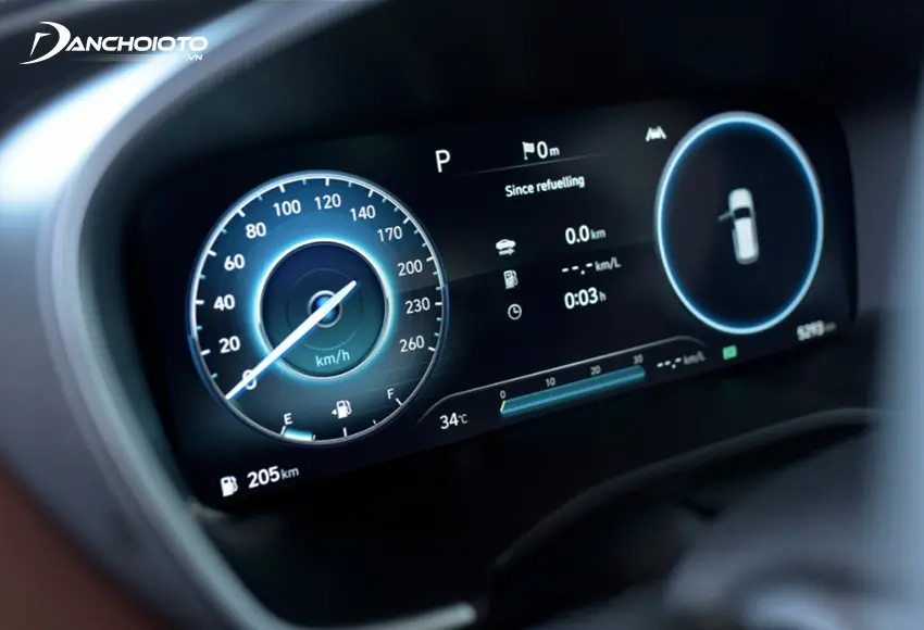 Hyundai SantaFe 2023 sử dụng màn hình hiển thị đa thông tin lên đến 12.3inch