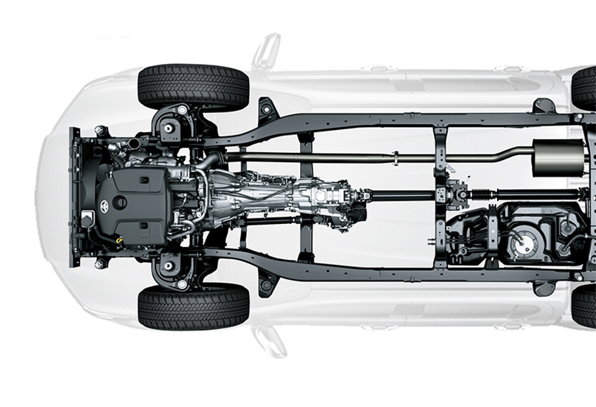 Với cấu trúc thân khung rời (body on frame), thân xe sẽ được đặt trên một khung gầm riêng biệt