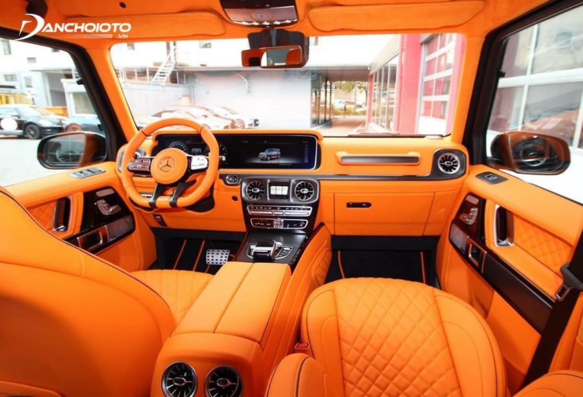 Mẫu đổi màu nội ô tô màu cam Hermes