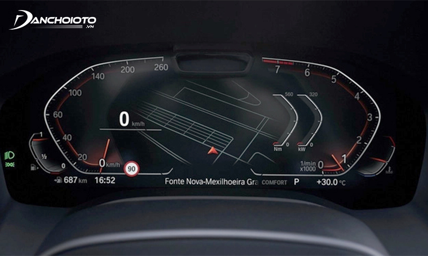 Nằm sau tay lái BMW 8 Series 2023 làm màn hình hiển thị đa thông tin 12.3 inch