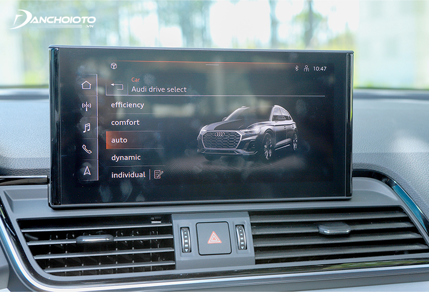 Audi Q5 2023 sử dụng màn hình giải trí lớn ở trung tâm 