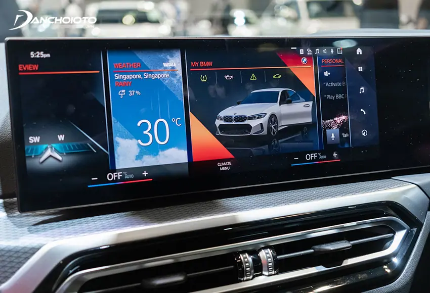 BMW 320i LCI 2024 được trang bị màn hình trung tâm cảm ứng 14,9 inch sử dụng hệ điều hành BMW OS 8
