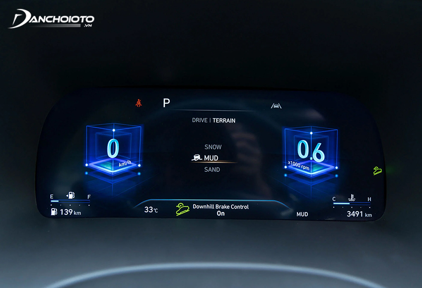  Bảng đồng hồ trên Hyundai Palisade dạng full kỹ thuật số với màn hình 12,3 inch 