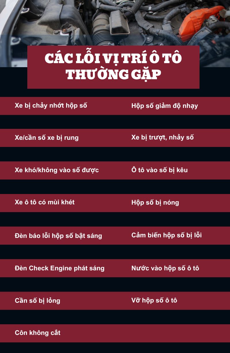 Các lỗi vị trí ô tô thường gặp 